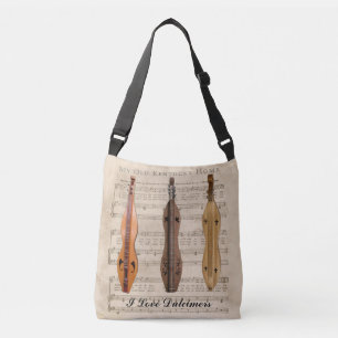 I LOVE  DULCIMERS CROSSBODY BAG