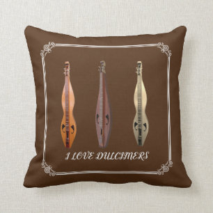 I LOVE DULCIMERS THROW PILLOW