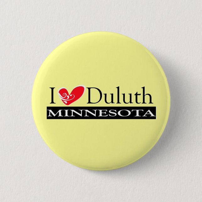 I Love Duluth Minnesota 2 Inch Round Button (Front)