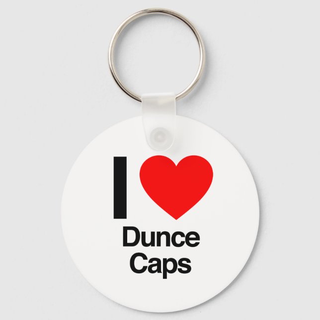 i love dunce caps keychain (Front)