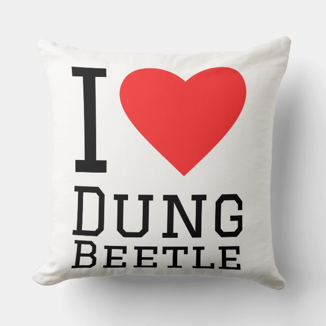 I love dung beetle  throw pillow (Front)