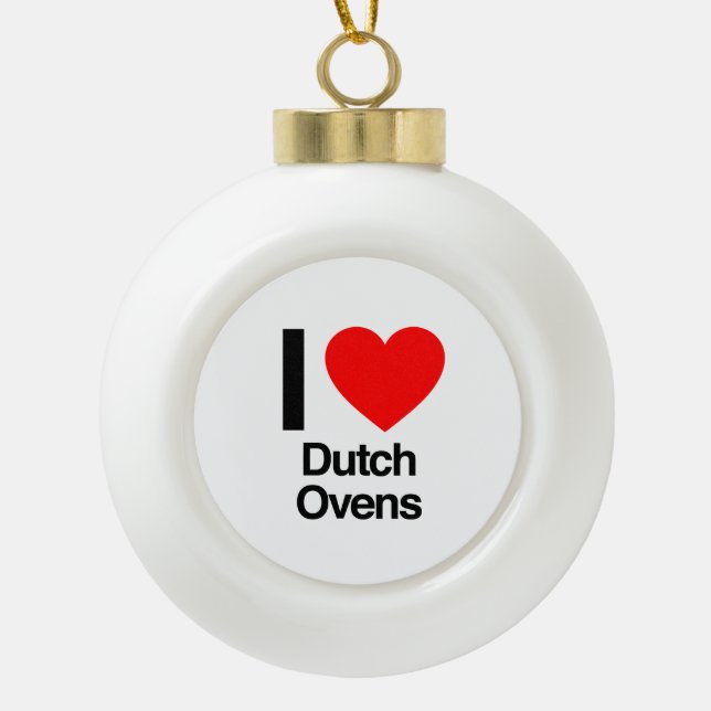 i love dutch ovens ceramic ball christmas ornament (Front)