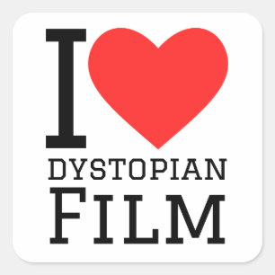 I love dystopian film square sticker