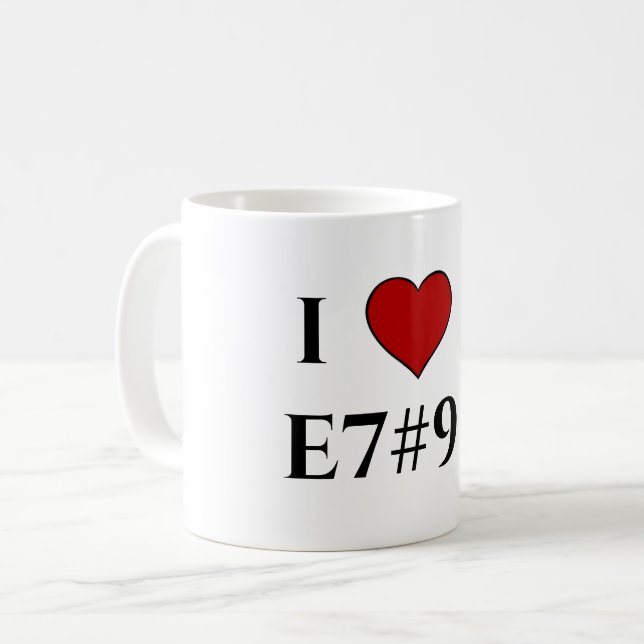 I Love E7#9 Coffee Mug (Front Left)