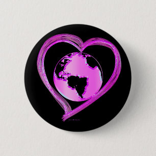 I LOVE EARTH (Pink) Series 2 Inch Round Button