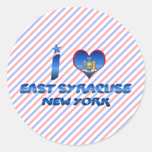I love East Syracuse, New York Classic Round Sticker