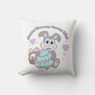 I Love Easter! Easter Bunny Throw Pillow