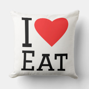 I love eat throw pillow