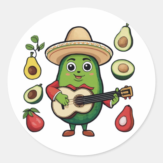 I love eating avocado classic round sticker (Front)