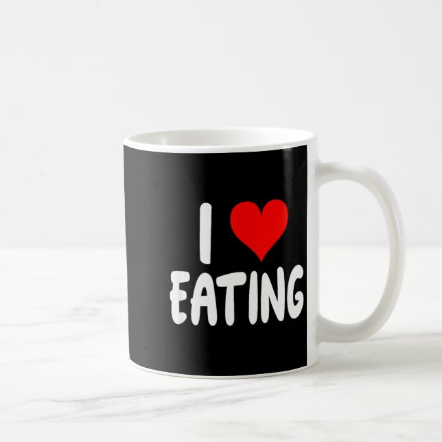 I Love Eating Food - Heart -  Coffee Mug (Right)