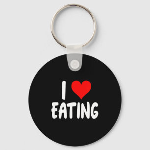 I Love Eating Food - Heart - Keychain