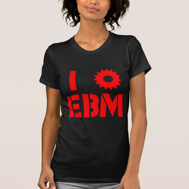 I LOVE EBM Red T-Shirt (Front)