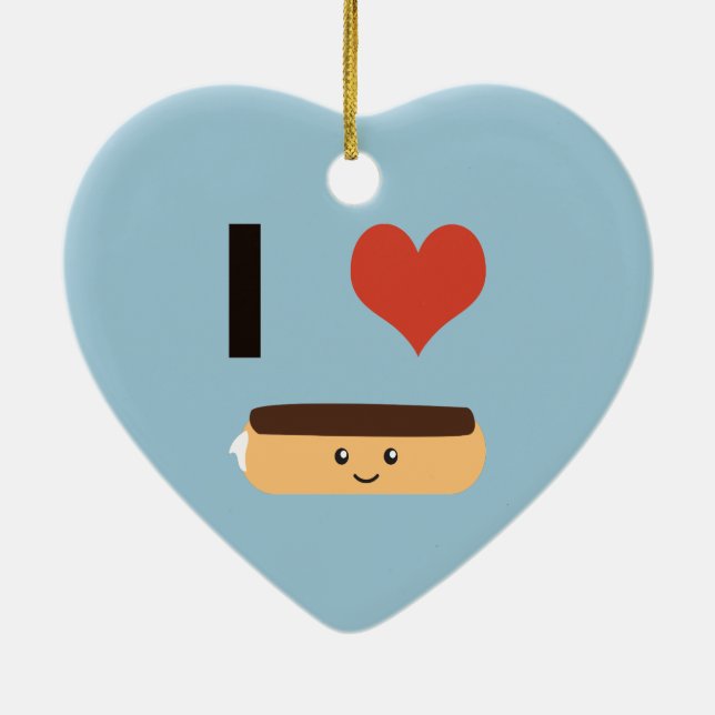 I love Eclairs Ceramic Ornament (Back)