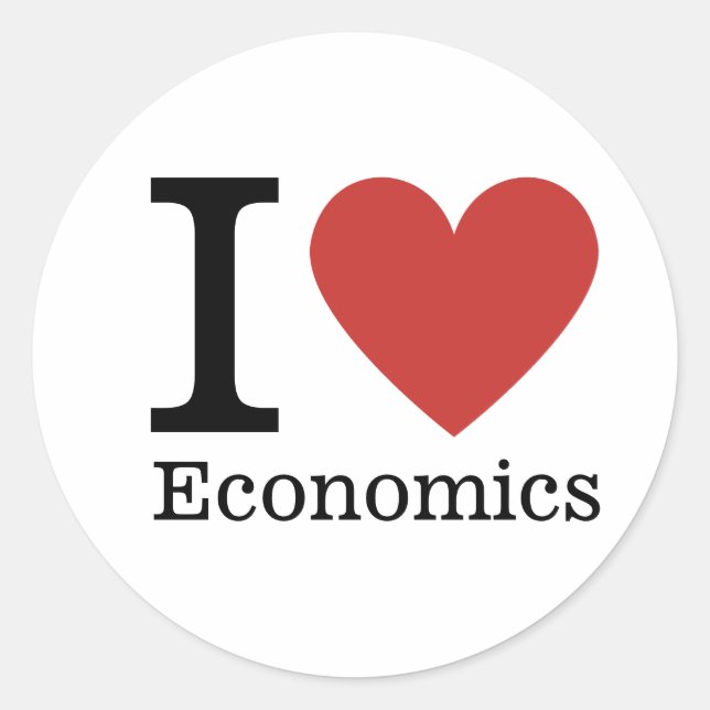 I ❤️ Love Économie CUSTOMIZABLE Sticker (Devant)