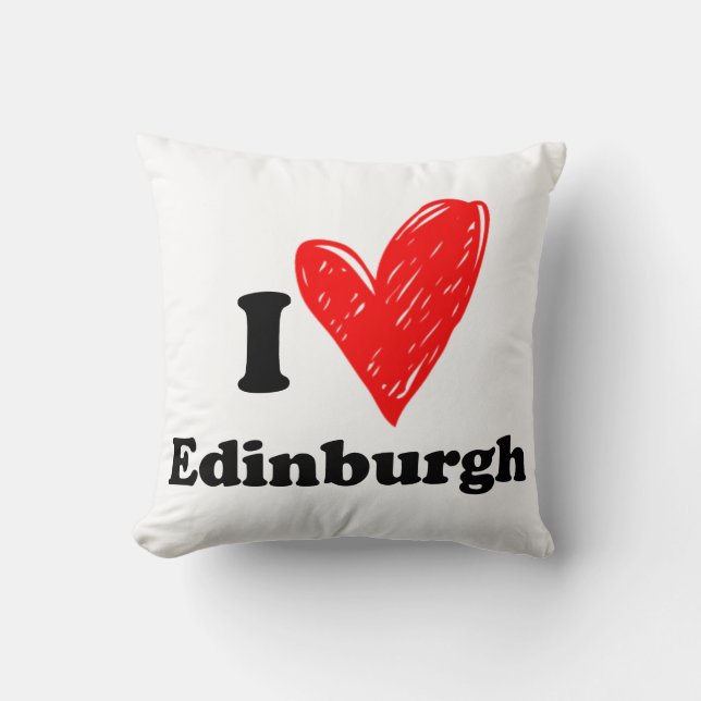 I love Edinburgh Throw Pillow (Front)