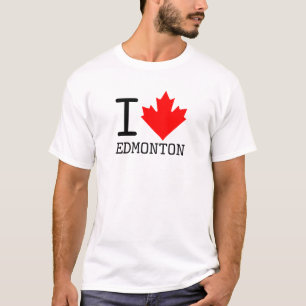 I Love Edmonton, Alberta Canada Maple Leaf T-Shirt