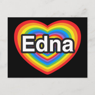 I love Edna. I love you Edna. Heart Postcard