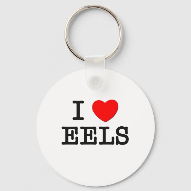 I Love EELS ( food ) Keychain (Front)
