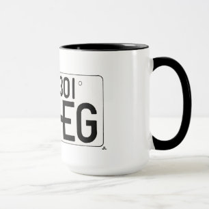 "I Love EG" Japanese License Plate Mug