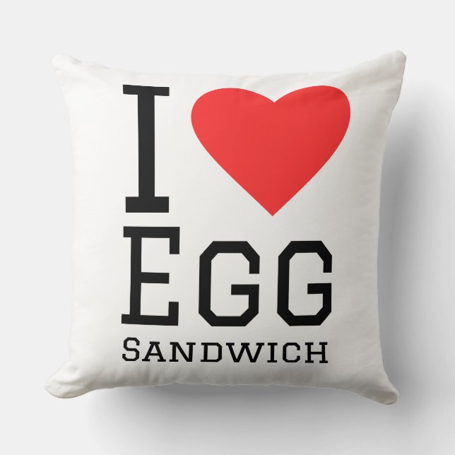 I love egg sandwich throw pillow (Front)