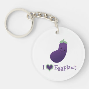 I love Eggplant Keychain