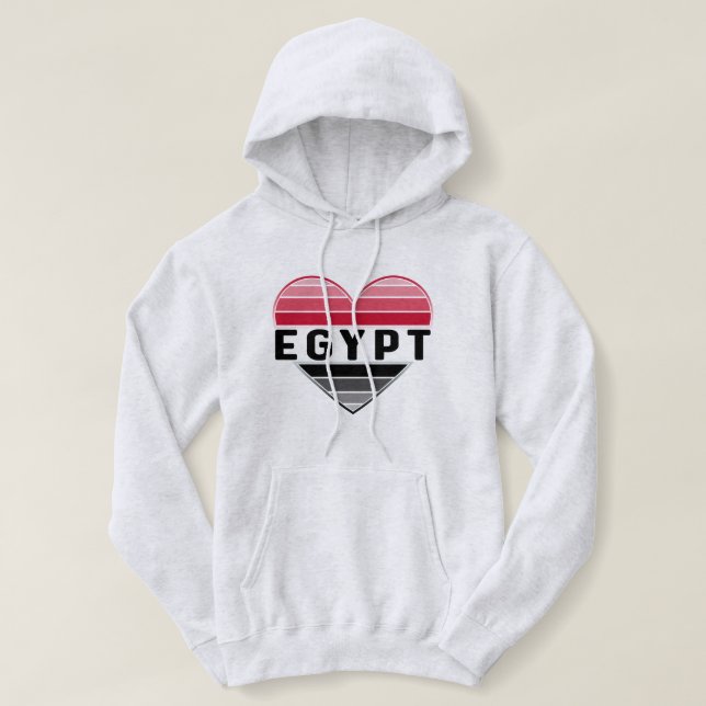 I Love Egypt, Egyptian Heart Hoodie (Design Front)