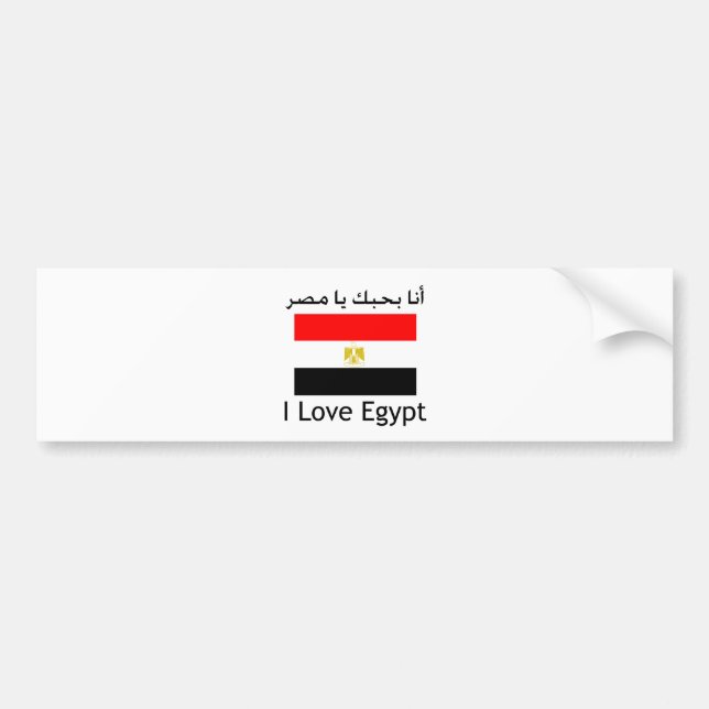 I love egypt with flag bumper sticker (Front)