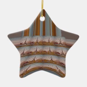 I Love Eiffel Tower  Paris With Love blue sky colo Ceramic Ornament