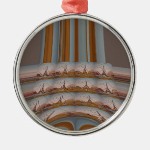 I Love Eiffel Tower  Paris With Love blue sky colo Metal Ornament