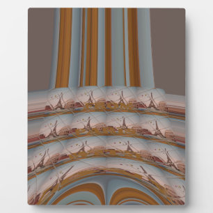 I Love Eiffel Tower  Paris With Love blue sky colo Plaque