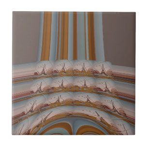 I Love Eiffel Tower  Paris With Love blue sky colo Tile