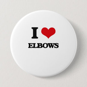 I love ELBOWS 3 Inch Round Button
