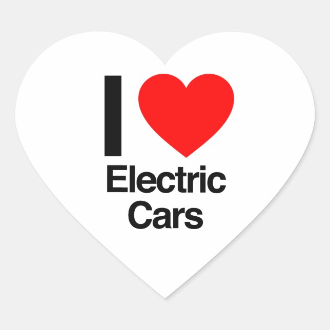i love electric cars heart sticker (Front)