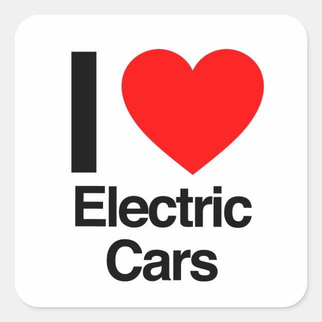 i love electric cars square sticker (Front)