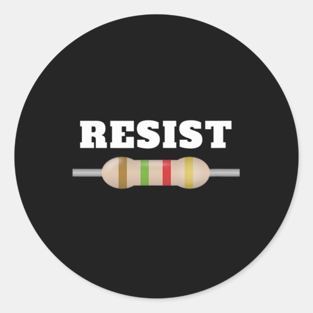 I Love Electricity Design Resist Resistor Symbol  Classic Round Sticker (Front)