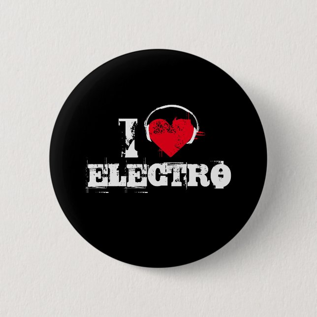 I love electro 2 inch round button (Front)