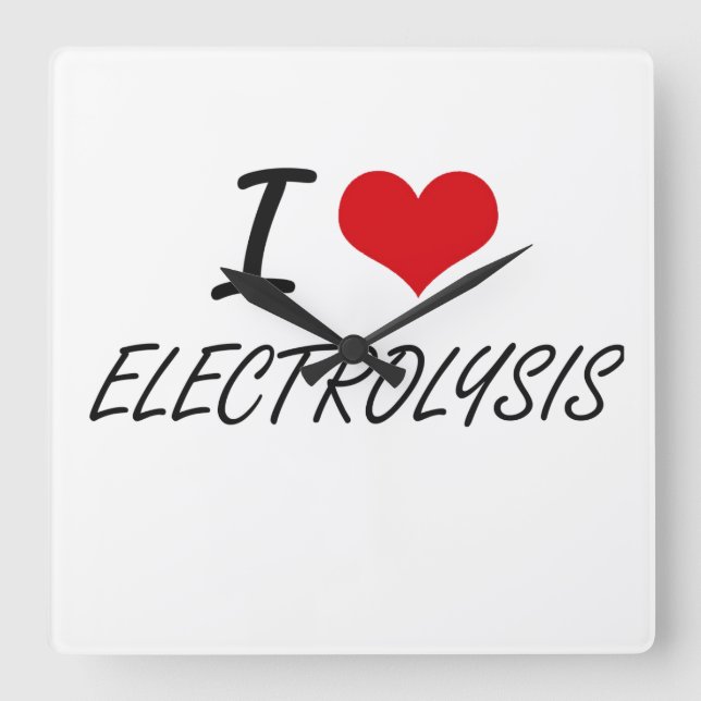 I love ELECTROLYSIS Square Wall Clock (Front)