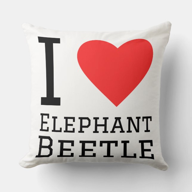 I love elephant beetle  throw pillow (Front)