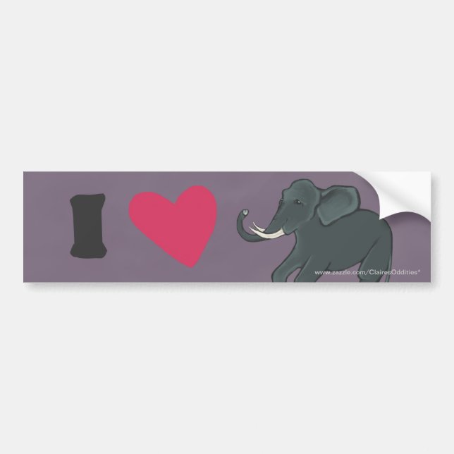 I love elephants bumper sticker (Front)