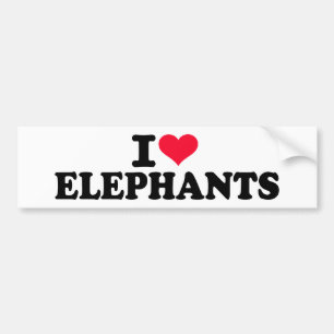 I love Elephants Bumper Sticker