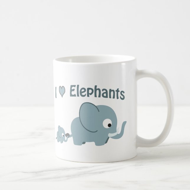 I love elephants. coffee mug (Right)