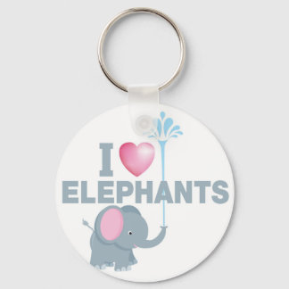 i love elephants keychain