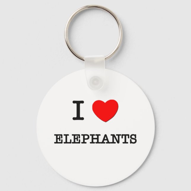 I Love ELEPHANTS Keychain (Front)