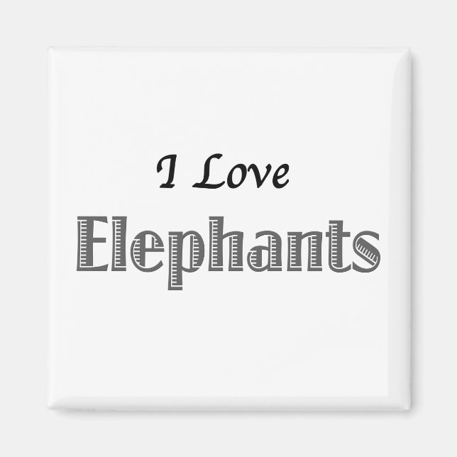 I Love Elephants Magnet (Front)