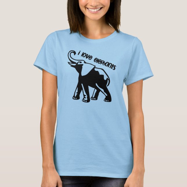 I Love Elephants Shirt (Front)