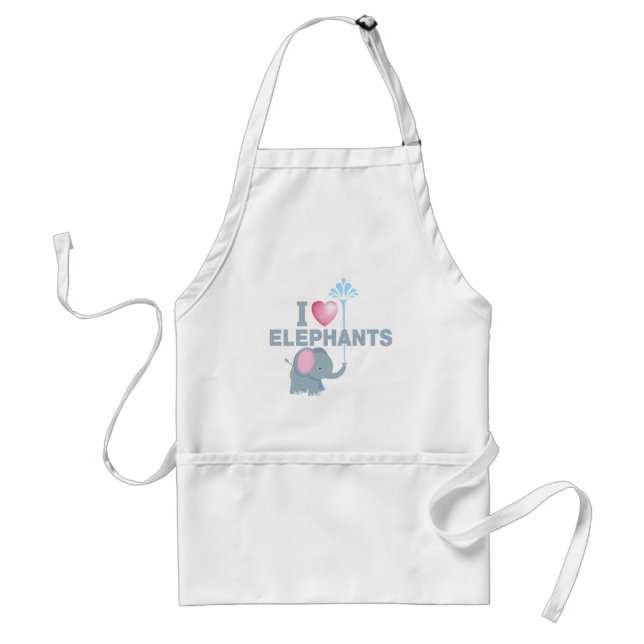 i love elephants standard apron (Front)