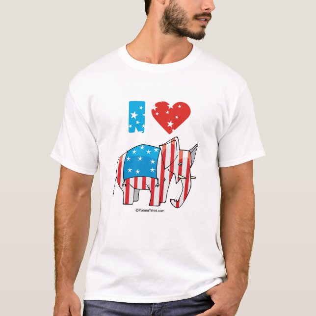 I Love Elephants T-Shirt (Front)