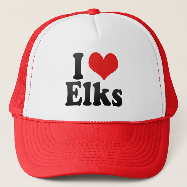 I Love Elks Trucker Hat (Front)