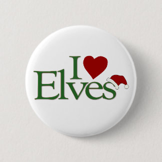 I Love Elves 2 Inch Round Button