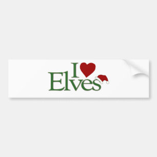 I Love Elves Bumper Sticker